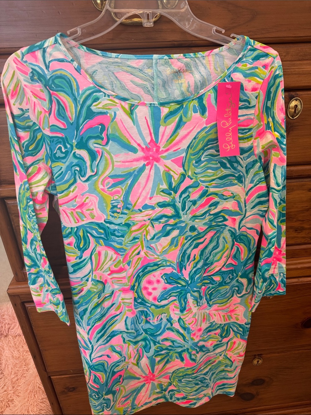 NWT Lilly Pulitzer MARLOWE DRESS…ONE IN A MELONPink Aqua Lime dress